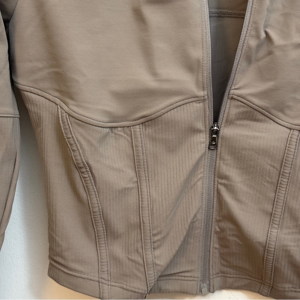 Taupe Long Sleeve Zip-Up Corset Jacket XS NWOT - Picture 2 of 7